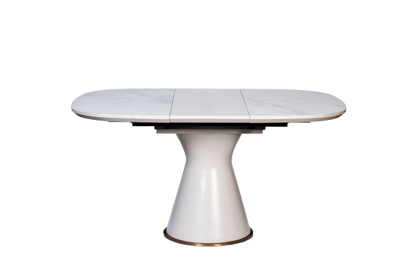 Стол обеденный раздвижной с керамической вставкой белый